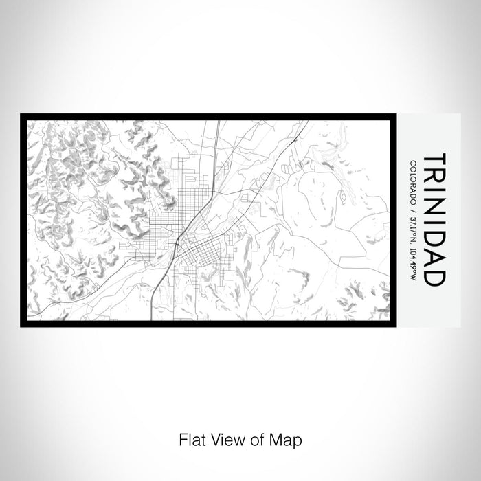 Rendered View of Trinidad Colorado Map on 17oz Stainless Steel Insulated Bottle with printed classic style map