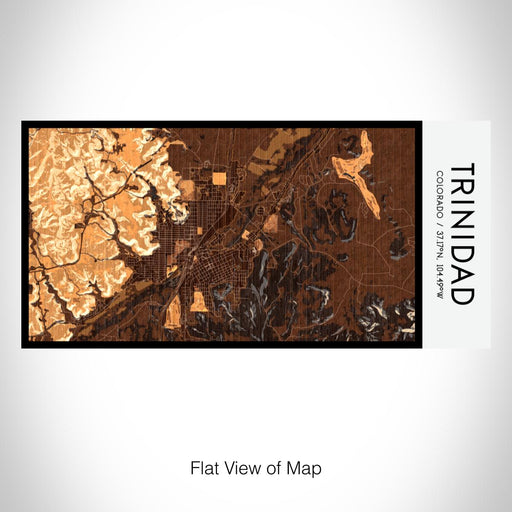 Rendered View of Trinidad Colorado Map on 17oz Stainless Steel Insulated Bottle with printed ember style map