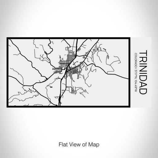 Rendered View of Trinidad Colorado Map on 17oz Stainless Steel Insulated Cola Bottle in Stainless in Matte White