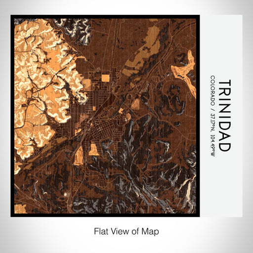 Rendered View of Trinidad Colorado Map on 17oz Stainless Steel Insulated Tumbler in Ember Map Style