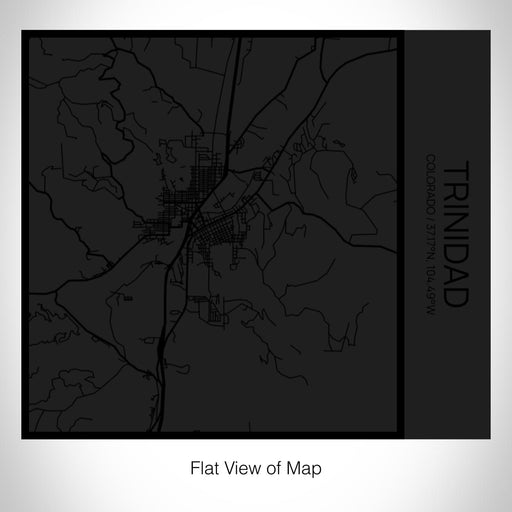 Rendered View of Trinidad Colorado Map on 17oz Stainless Steel Insulated Tumbler in Matte Black with Tactile Lines