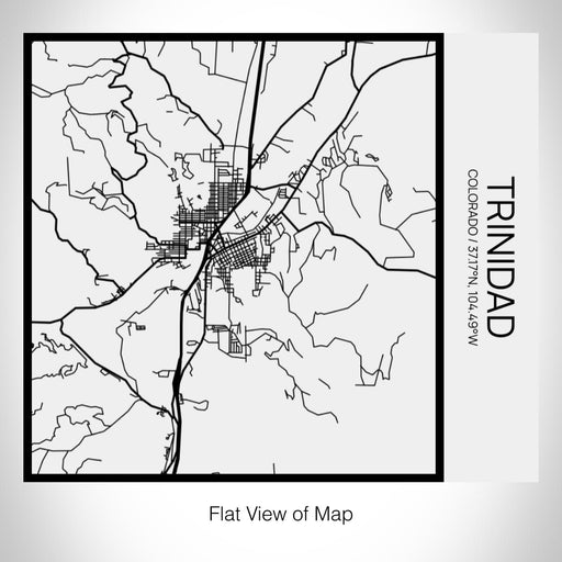 Rendered View of Trinidad Colorado Map on 17oz Stainless Steel Insulated Tumbler in Matte White with Tactile Lines