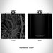 Rendered View of Trinity Bluff Fort Worth Map Engraving on 6oz Stainless Steel Flask in Black