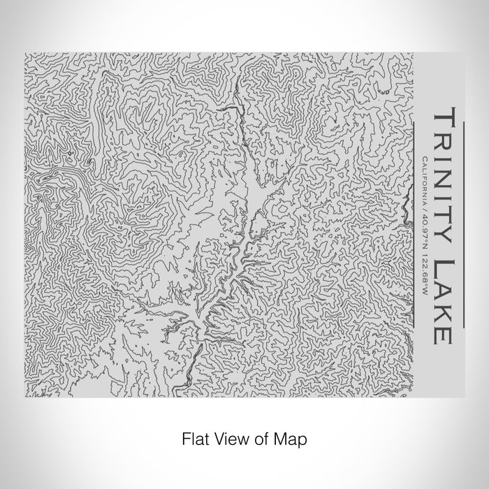 Rendered View of Trinity Lake California Map on 20oz Stainless Steel Insulated Bottle with Bamboo Top