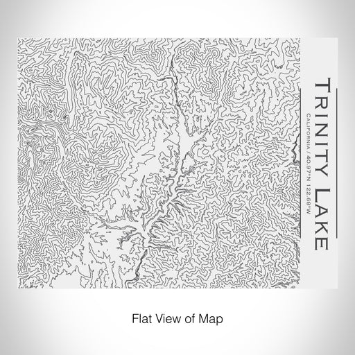 Rendered View of Trinity Lake California Map on 20oz Stainless Steel Insulated Bottle with Bamboo Top in White