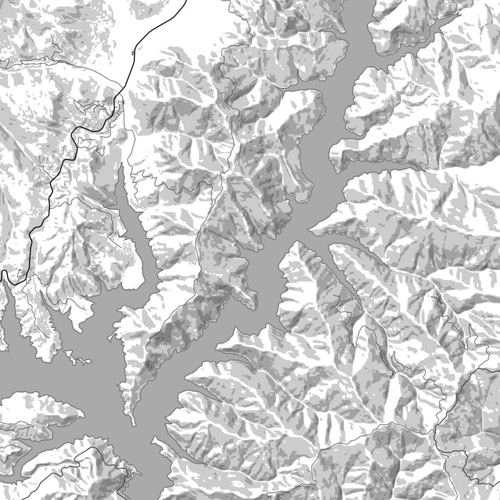 Trinity Lake California Map Print in Classic Style Zoomed In Close Up Showing Details