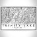 Trinity Lake California Map Print Landscape Orientation in Classic Style With Shaded Background