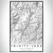 Trinity Lake California Map Print Portrait Orientation in Classic Style With Shaded Background