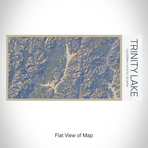 Rendered View of Trinity Lake California Map on 17oz Stainless Steel Insulated Bottle with printed afternoon style map