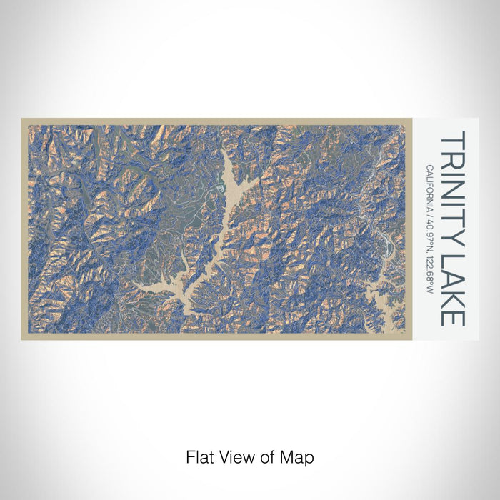 Rendered View of Trinity Lake California Map on 17oz Stainless Steel Insulated Bottle with printed afternoon style map