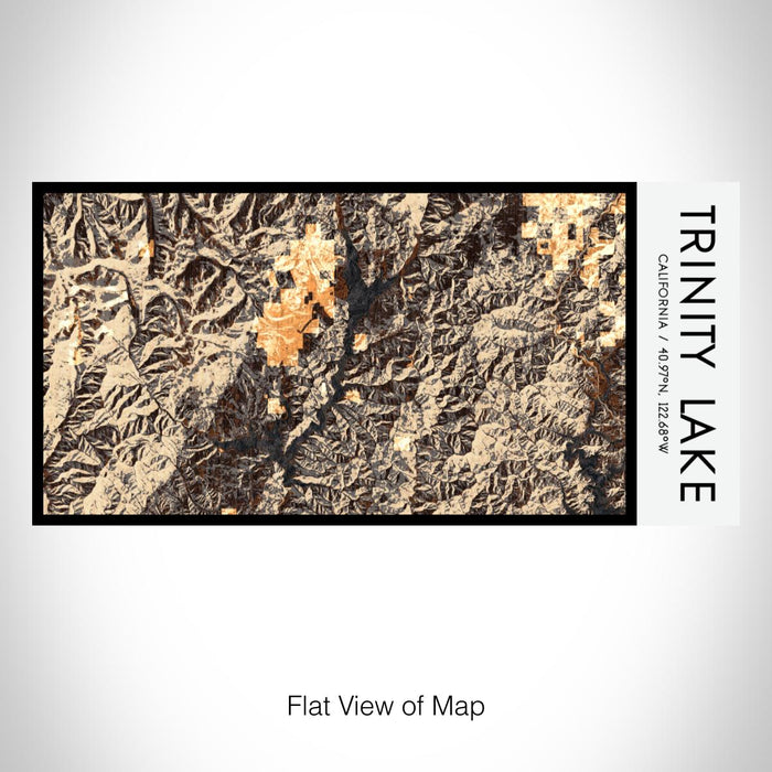 Rendered View of Trinity Lake California Map on 17oz Stainless Steel Insulated Bottle with printed ember style map