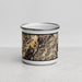 Front View Custom Trinity Lake California Map Enamel Mug in Ember
