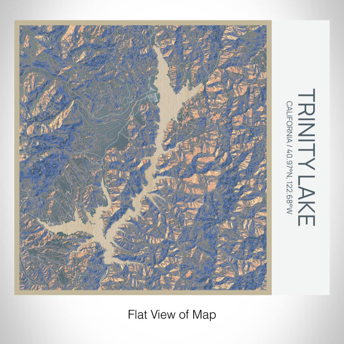 Rendered View of Trinity Lake California Map on 17oz Stainless Steel Insulated Tumbler in Afternoon Map Style