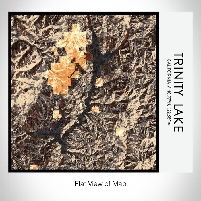 Rendered View of Trinity Lake California Map on 17oz Stainless Steel Insulated Tumbler in Ember Map Style