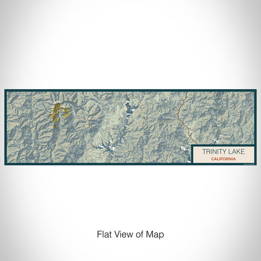 Flat View of Map Custom Trinity Lake California Map Enamel Mug in Woodblock