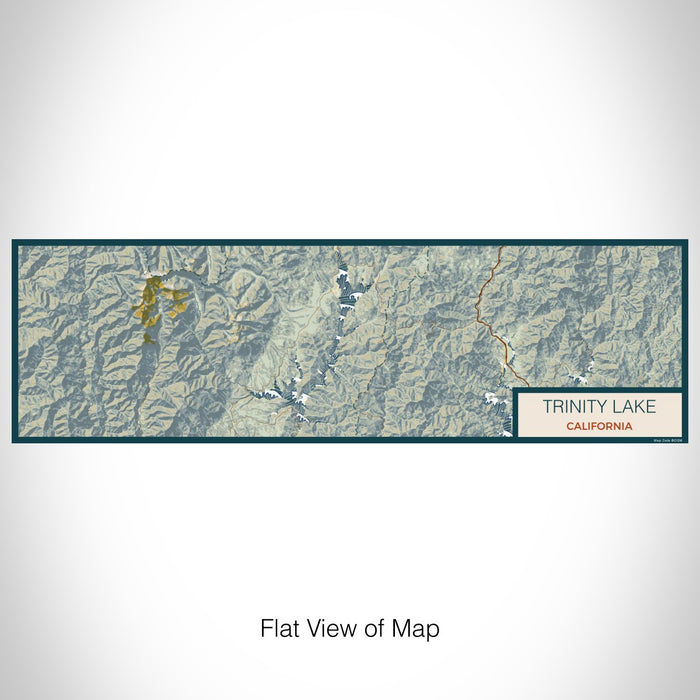 Flat View of Map Custom Trinity Lake California Map Enamel Mug in Woodblock