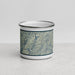 Front View Custom Trinity Lake California Map Enamel Mug in Woodblock