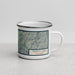 Right View Custom Trinity Lake California Map Enamel Mug in Woodblock