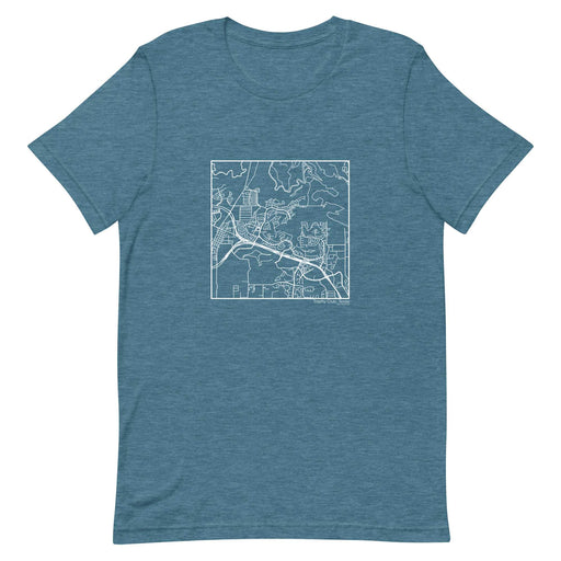 Trophy Club Texas  Map Unisex T-Shirt with City inscription in Heather Teal