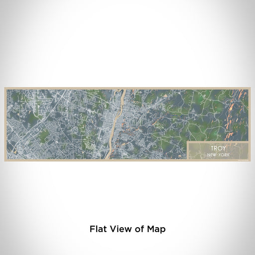 Flat View of Map Custom Troy New York Map Enamel Mug in Afternoon