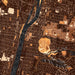 Troy New York Map Print in Ember Style Zoomed In Close Up Showing Details