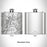 Rendered View of Troy New York Map Engraving on 6oz Stainless Steel Flask
