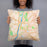Person holding 18x18 Custom Troy New York Map Throw Pillow in Watercolor