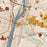Troy New York Map Print in Woodblock Style Zoomed In Close Up Showing Details