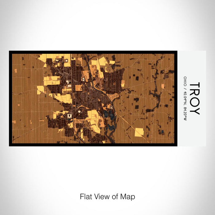 Rendered View of Troy Ohio Map on 17oz Stainless Steel Insulated Bottle with printed ember style map