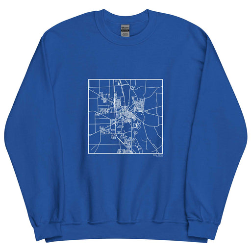 Troy Ohio  Map Unisex Crewneck Sweater with City inscription in Royal Blue