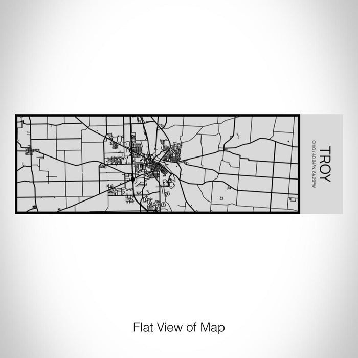 Rendered View of Troy Ohio Map on 10oz Stainless Steel Insulated Cup with Sipping Lid
