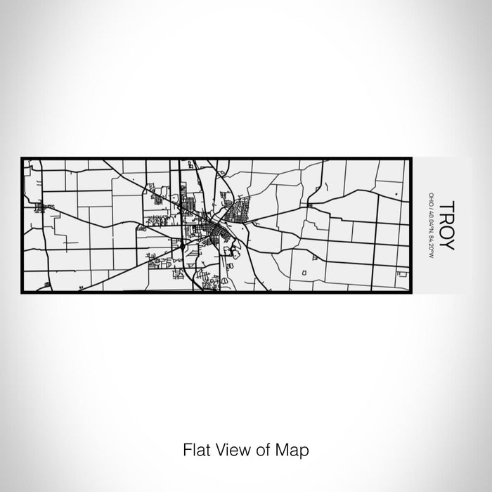 Rendered View of Troy Ohio Map on 10oz Stainless Steel Insulated Cup in Matte White with Sliding Lid