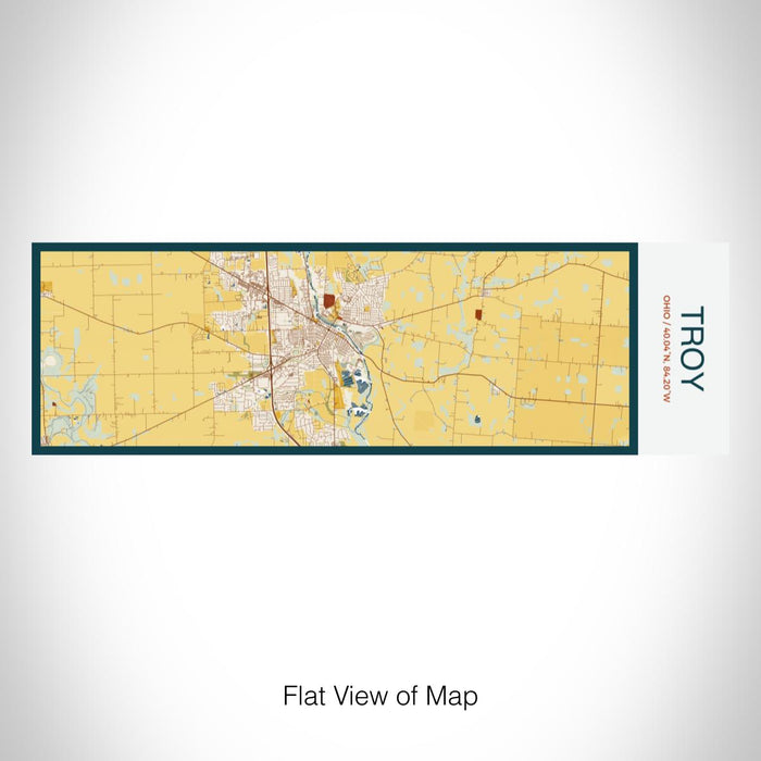 Rendered View of Troy Ohio Map on 10oz Stainless Steel Insulated Cup in Woodblock with Sliding Lid