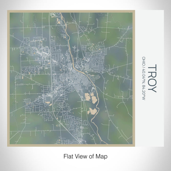 Rendered View of Troy Ohio Map on 17oz Stainless Steel Insulated Tumbler in Afternoon Map Style