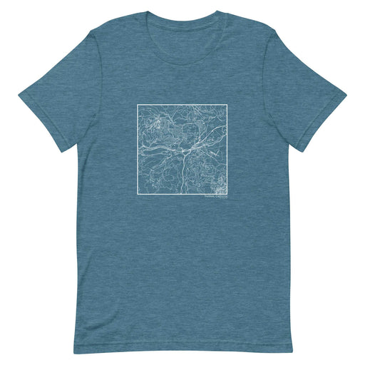 Truckee California  Map Unisex T-Shirt with City inscription in Heather Teal
