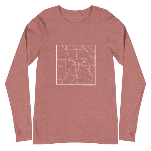 Trumansburg New York  Map Unisex Long-Sleeve T-shirt with City inscription in Heather Mauve