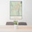 24x36 Truth or Consequences New Mexico Map Print Portrait Orientation in Woodblock Style Behind 2 Chairs Table and Potted Plant