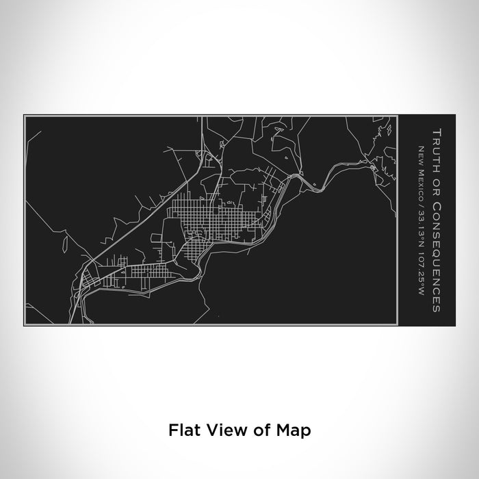 Rendered View of Truth or Consequences New Mexico Map Engraving on 17oz Stainless Steel Insulated Cola Bottle in Black