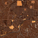 Truth or Consequences New Mexico Map Print in Ember Style Zoomed In Close Up Showing Details