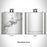 Rendered View of Truth or Consequences New Mexico Map Engraving on 6oz Stainless Steel Flask
