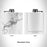 Rendered View of Truth or Consequences New Mexico Map Engraving on 6oz Stainless Steel Flask in White