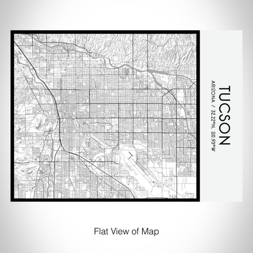 Rendered View of Tucson Arizona Map on 20oz Stainless Steel Insulated Bottle with Bamboo Top with printed classic style map