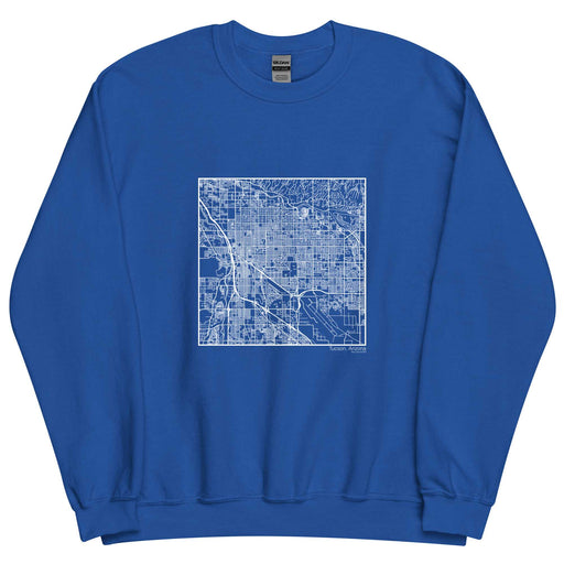 Tucson Arizona  Map Unisex Crewneck Sweater with City inscription in Royal Blue