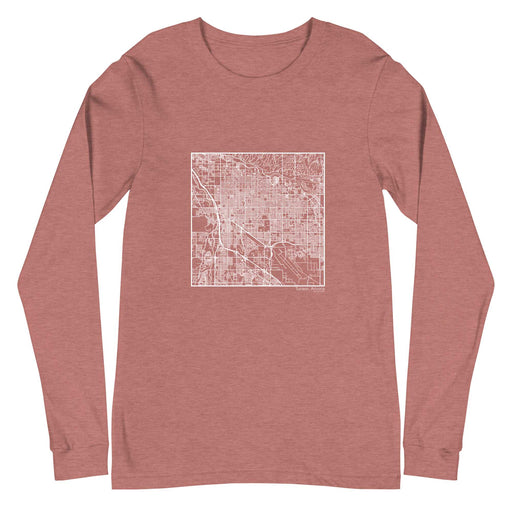 Tucson Arizona  Map Unisex Long-Sleeve T-shirt with City inscription in Heather Mauve