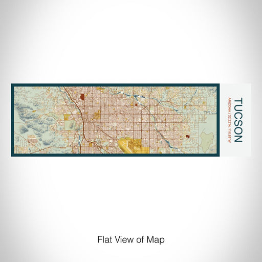 Rendered View of Tucson Arizona Map on 10oz Stainless Steel Insulated Cup in Woodblock with Sliding Lid