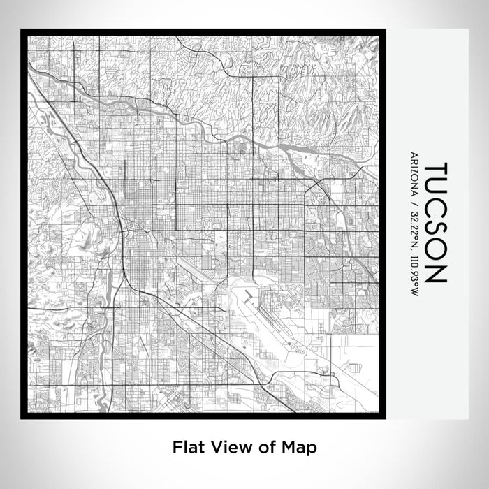 Rendered View of Tucson Arizona Map on 17oz Stainless Steel Insulated Tumbler in Classic Map Style