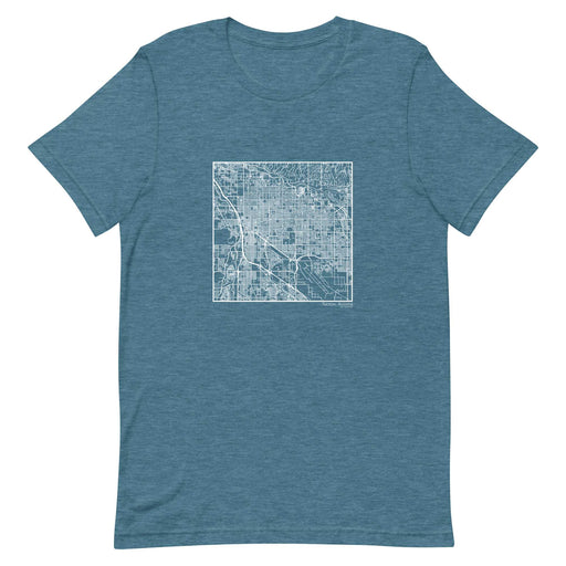 Tucson Arizona  Map Unisex T-Shirt with City inscription in Heather Teal