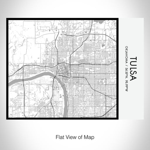 Rendered View of Tulsa Oklahoma Map on 20oz Stainless Steel Insulated Bottle with Bamboo Top with printed classic style map