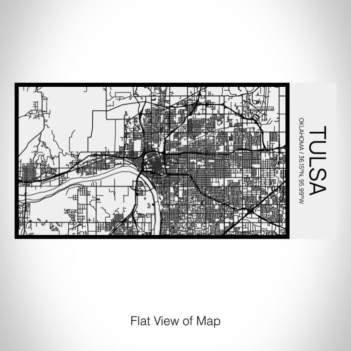 Rendered View of Tulsa Oklahoma Map on 17oz Stainless Steel Insulated Cola Bottle in Stainless in Matte White