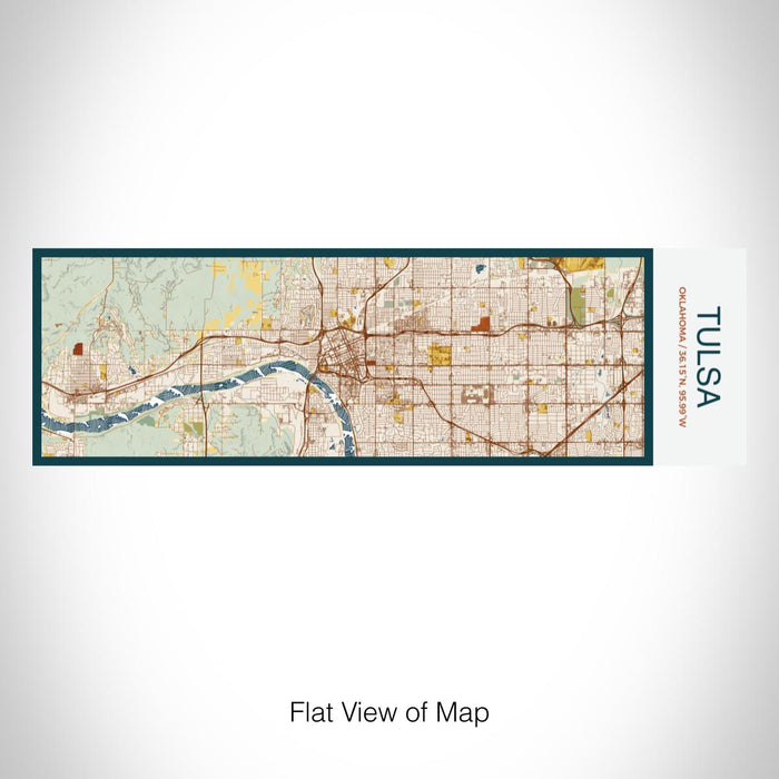 Rendered View of Tulsa Oklahoma Map on 10oz Stainless Steel Insulated Cup in Woodblock with Sliding Lid